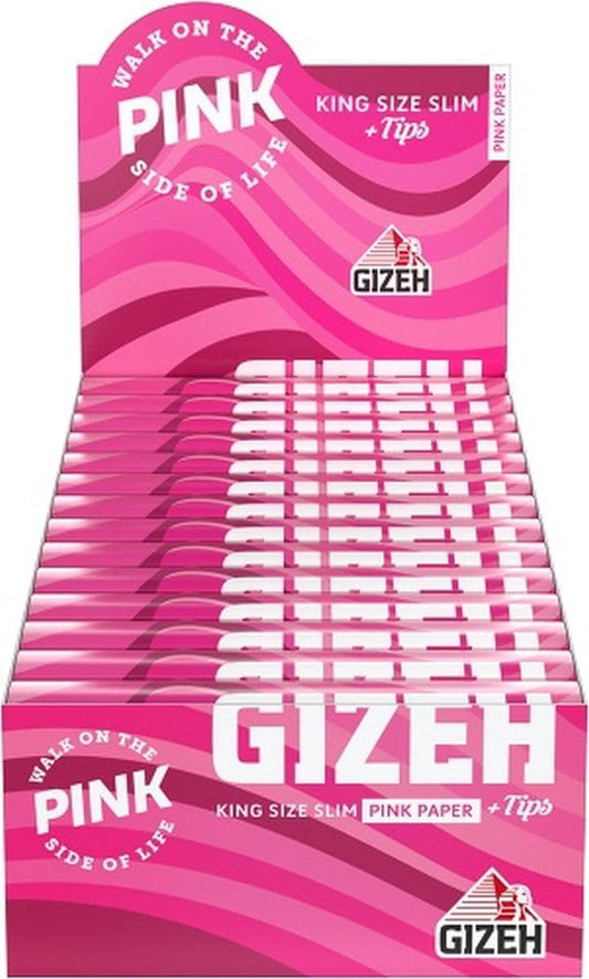 Gizeh King Size Slim + Tips Pink