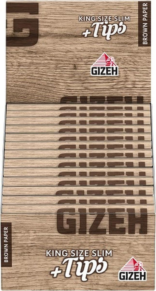 Gizeh King Size Slim + Tips Brown